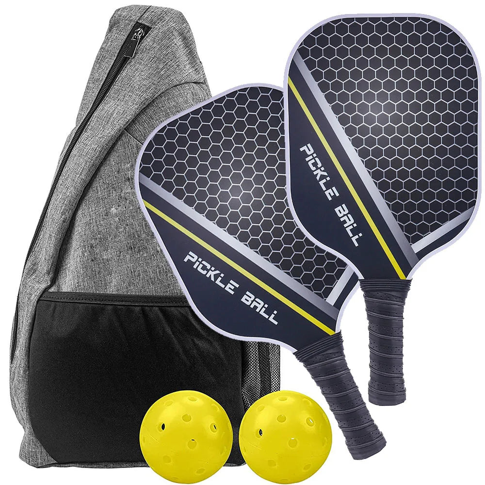 Ensemble de raquettes de Pickleball en fibre de carbone graphite, ensemble de raquettes légères approuvées par Usapa, exercice intérieur et extérieur pour tous âges