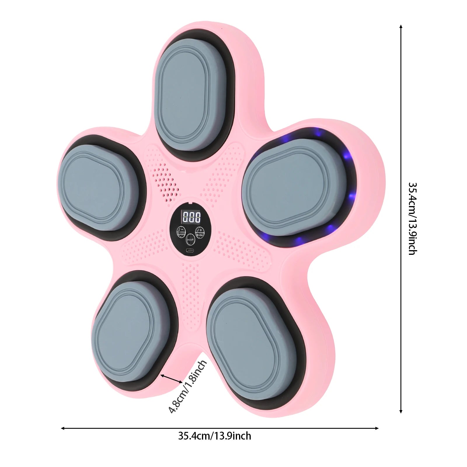 Cible de boxe musicale intelligente murale avec écran LED, 9 modes, vitesse réglable, machine de boxe musicale Bluetooth avec gants, équipement d'entraînement de fitness à domicile pour la réduction du stress