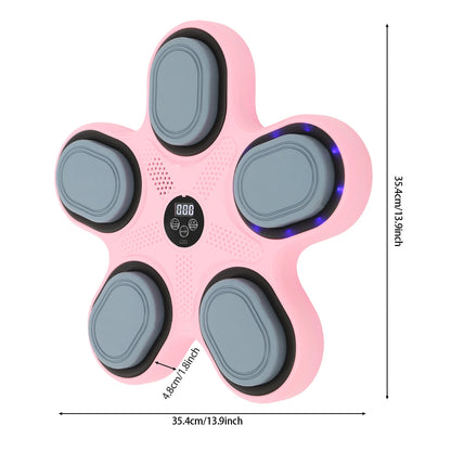 Cible de boxe musicale intelligente murale avec écran LED, 9 modes, vitesse réglable, machine de boxe musicale Bluetooth avec gants, équipement d'entraînement de fitness à domicile pour la réduction du stress