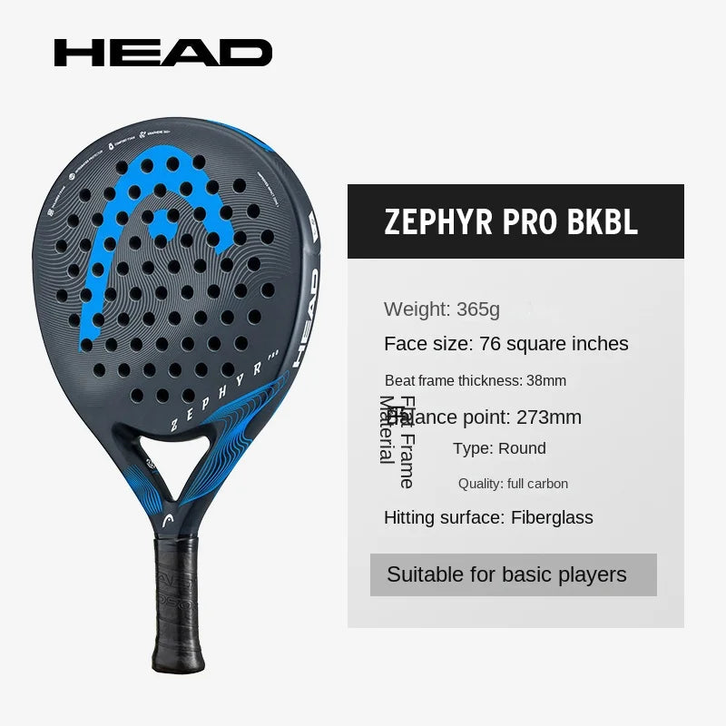 Véritable HEAD Tennis Padel Raquettes ZEPHYR Série En Fiber De Carbone EVA Mémoire Flex Mousse Core Padel Raquettes De Tennis Légères