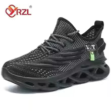 YRZL hommes sport course noir Jogging chaussures espadrilles décontractées en plein air respirant maille femmes léger absorption des chocs noir Tennis