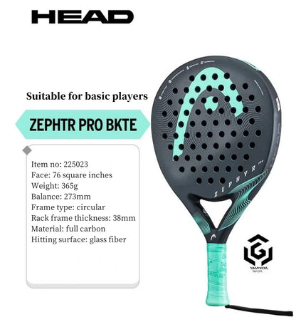 Véritable HEAD Tennis Padel Raquettes ZEPHYR Série En Fiber De Carbone EVA Mémoire Flex Mousse Core Padel Raquettes De Tennis Légères