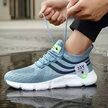 Chaussures de dehors Décontractées pour Homme, Baskets Légères et Respirantes, en Maille, Noires, de Course, d'Athlétisme, de Jogging, de Tennis, de Marche