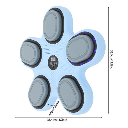 Cible de boxe musicale intelligente murale avec écran LED, 9 modes, vitesse réglable, machine de boxe musicale Bluetooth avec gants, équipement d'entraînement de fitness à domicile pour la réduction du stress