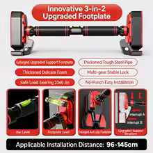 Barre de traction sans perceuse pour porte, charge robuste avec larges coussinets de Support pour l'entraînement de force en salle de sport à domicile