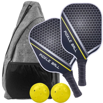 Ensemble de raquettes de Pickleball en fibre de carbone graphite, ensemble de raquettes légères approuvées par Usapa, exercice intérieur et extérieur pour tous âges