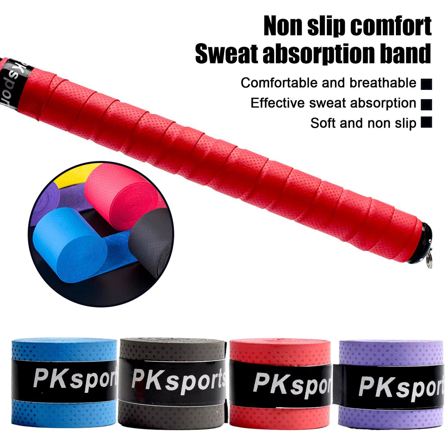 Bande Antidérapante Absorbante pour Raquette — 2 pièces