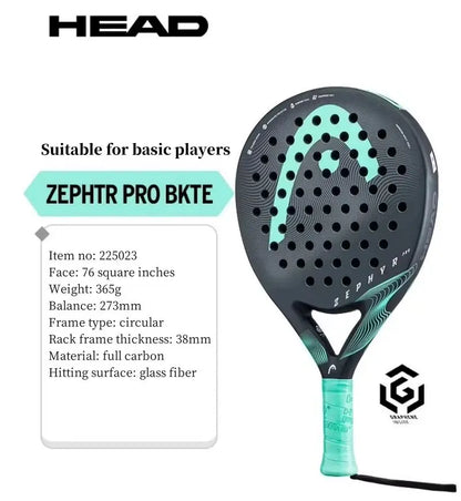 Véritable HEAD Tennis Padel Raquettes ZEPHYR Série En Fiber De Carbone EVA Mémoire Flex Mousse Core Padel Raquettes De Tennis Légères