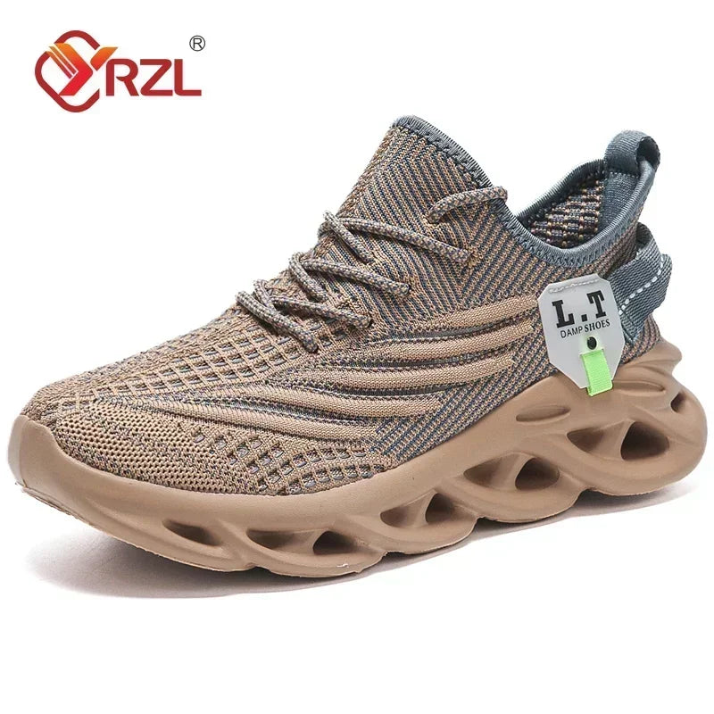 YRZL hommes sport course noir Jogging chaussures espadrilles décontractées en plein air respirant maille femmes léger absorption des chocs noir Tennis