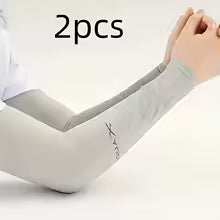 Manchons de protection solaire en soie glacée pour l'été, anti-UV, respirants, pour le cyclisme, hommes et femmes, sports de plein air, ajustement élastique (2/6 pièces)