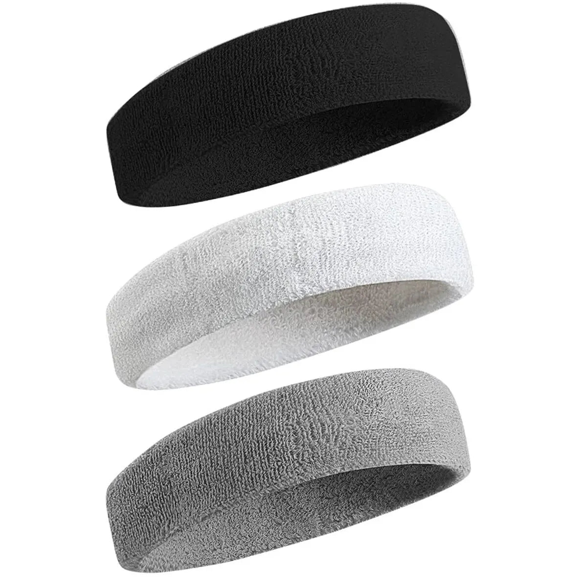 3 bandeaux de sport résistants à la transpiration pour hommes et femmes – bandeau anti-humidité pour le tennis, le basket-ball, la course à pied, la salle de sport, l'entraînement