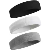 3 bandeaux de sport résistants à la transpiration pour hommes et femmes – bandeau anti-humidité pour le tennis, le basket-ball, la course à pied, la salle de sport, l'entraînement