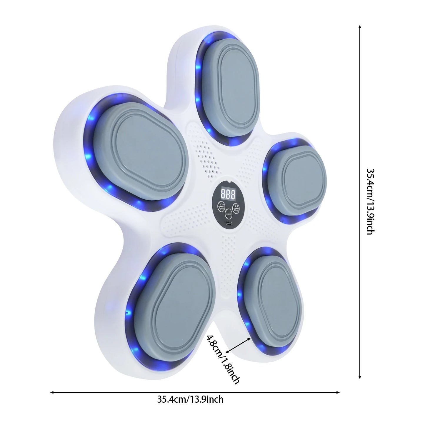 Cible de boxe musicale intelligente murale avec écran LED, 9 modes, vitesse réglable, machine de boxe musicale Bluetooth avec gants, équipement d'entraînement de fitness à domicile pour la réduction du stress