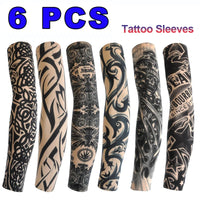 6 manchons de tatouage unisexes respirants et élastiques pour l'été, la protection solaire, le cyclisme, la plage, la conduite, la pêche et les soirées en boîte de nuit