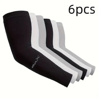 Manchons de protection solaire en soie glacée pour l'été, anti-UV, respirants, pour le cyclisme, hommes et femmes, sports de plein air, ajustement élastique (2/6 pièces)