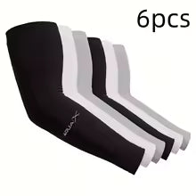 Manchons de protection solaire en soie glacée pour l'été, anti-UV, respirants, pour le cyclisme, hommes et femmes, sports de plein air, ajustement élastique (2/6 pièces)