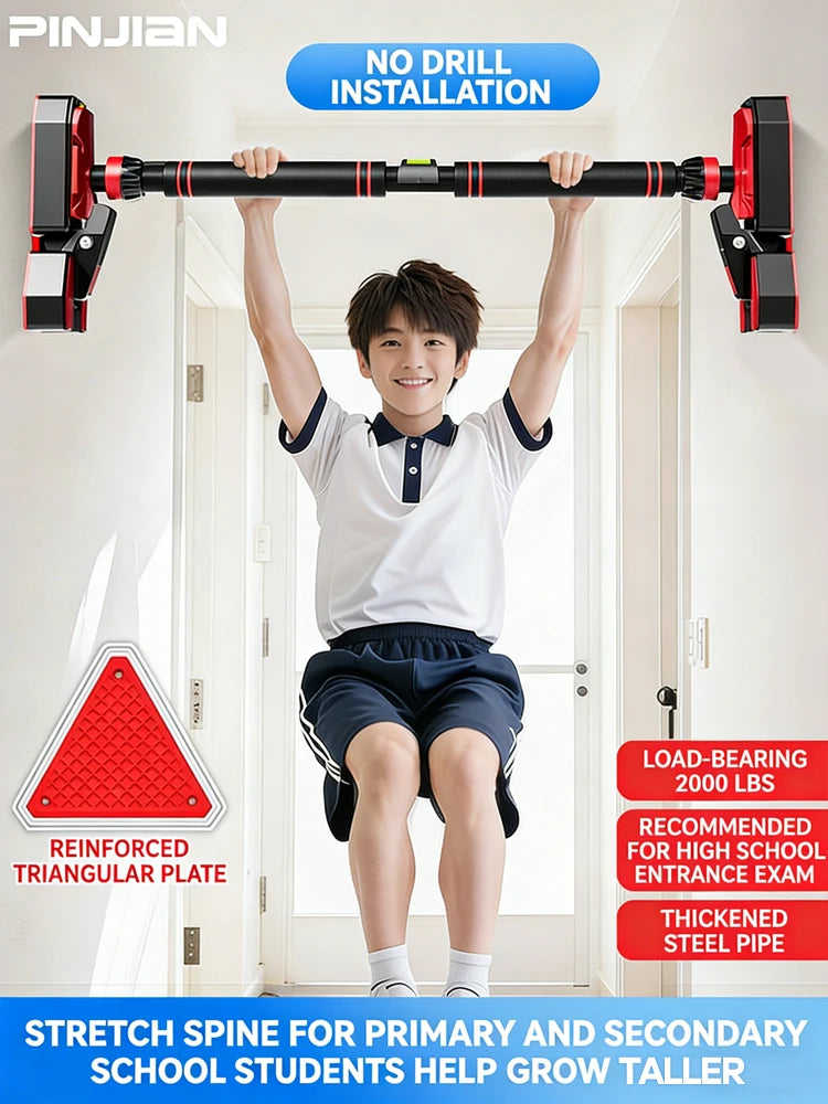Barre de traction sans perceuse pour porte, charge robuste avec larges coussinets de Support pour l'entraînement de force en salle de sport à domicile