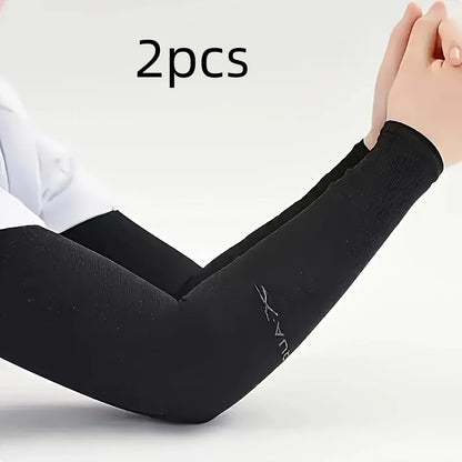 Manchons de protection solaire en soie glacée pour l'été, anti-UV, respirants, pour le cyclisme, hommes et femmes, sports de plein air, ajustement élastique (2/6 pièces)