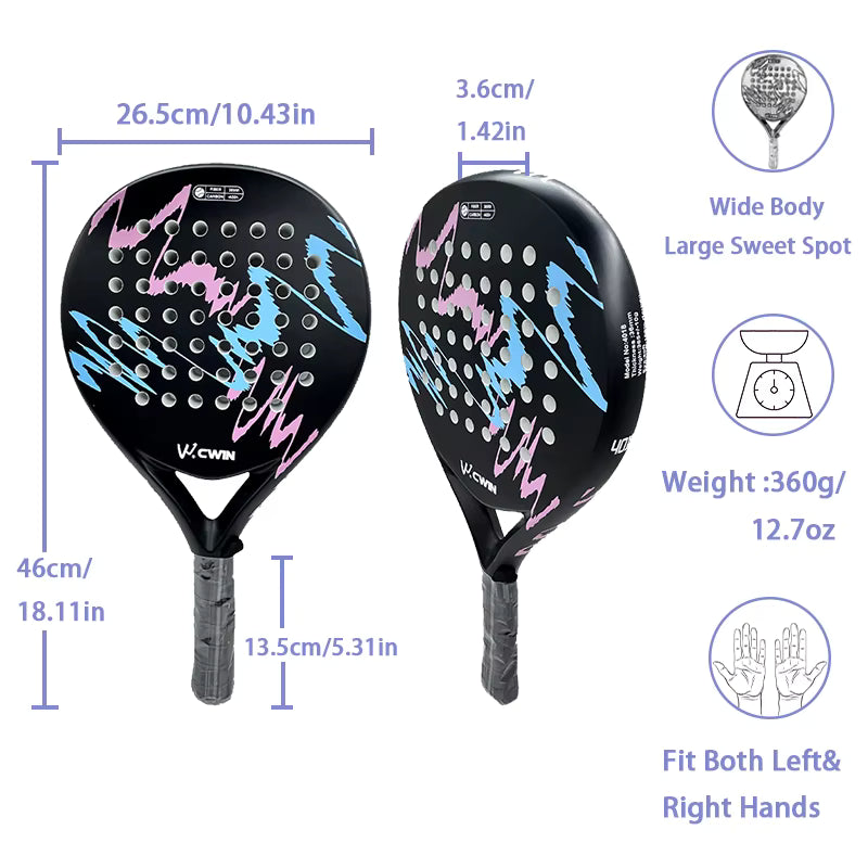 Raquette de Tennis Camewin Carbone EVA — Adulte