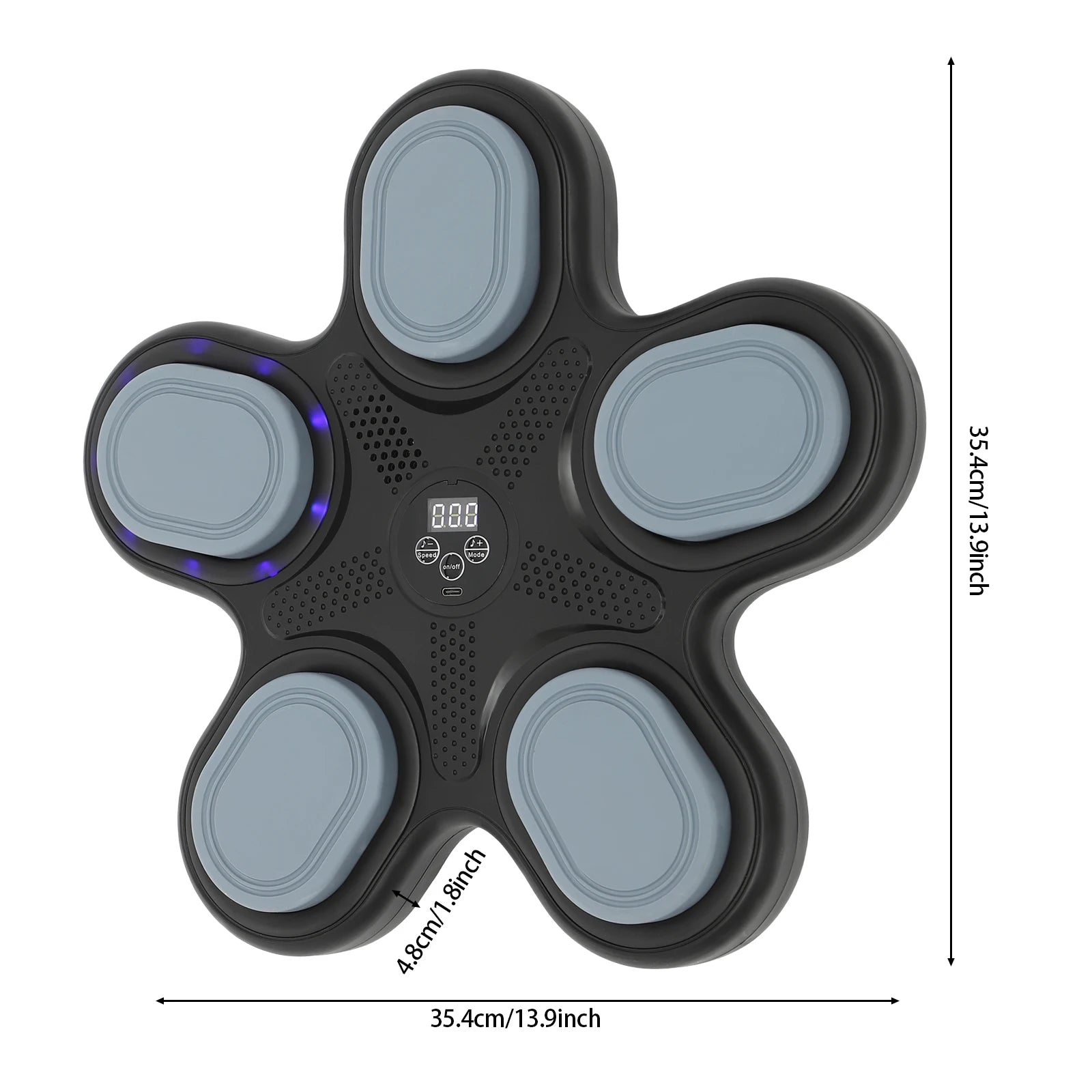 Cible de boxe musicale intelligente murale avec écran LED, 9 modes, vitesse réglable, machine de boxe musicale Bluetooth avec gants, équipement d'entraînement de fitness à domicile pour la réduction du stress