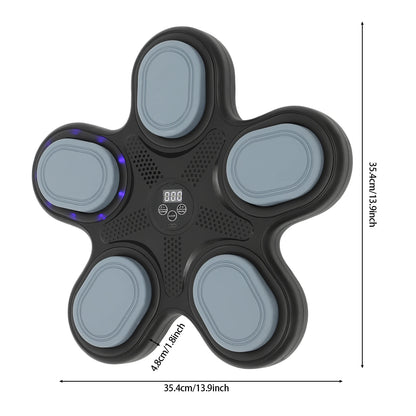 Cible de boxe musicale intelligente murale avec écran LED, 9 modes, vitesse réglable, machine de boxe musicale Bluetooth avec gants, équipement d'entraînement de fitness à domicile pour la réduction du stress