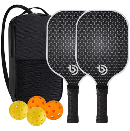 Ensemble de raquettes de Pickleball en fibre de carbone graphite, ensemble de raquettes légères approuvées par Usapa, exercice intérieur et extérieur pour tous âges