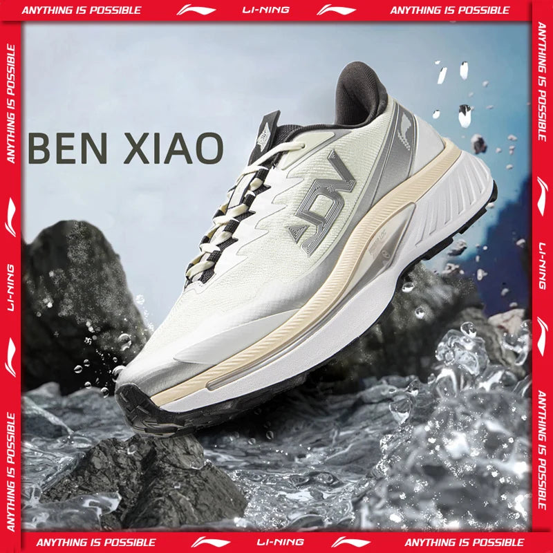 Li-Ning BEN XIAO – chaussures de course sur sentier pour hommes, résistantes à l'eau, respirantes, avec soutien stable, chaussures de sport de montagne, ARNV015